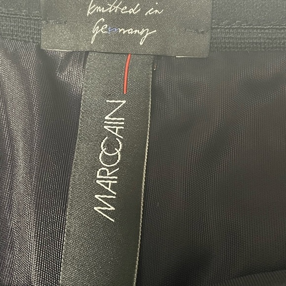 Marc Cain knit black knee length skirt with metallic silver side seams. - Picture 12 of 14